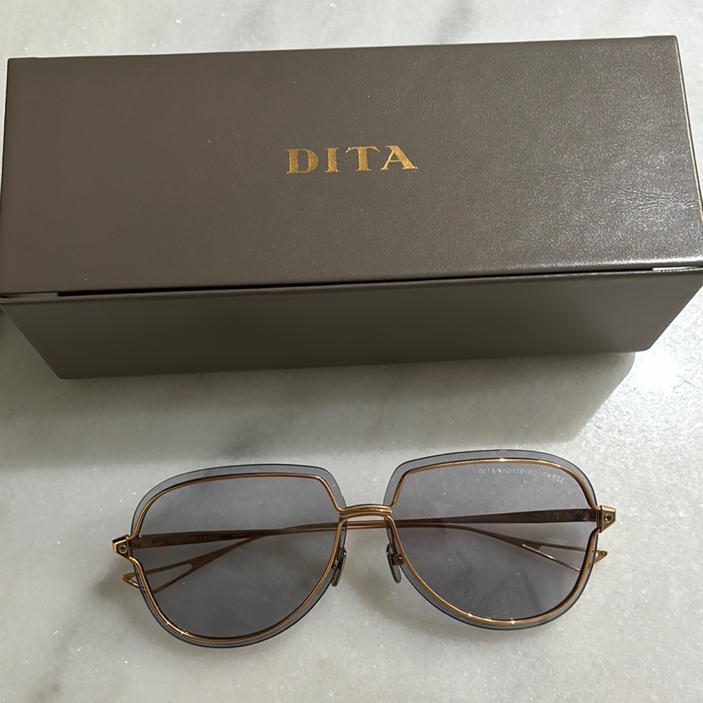 DITA Gold and Gray Nightbird Three Sunglasses
